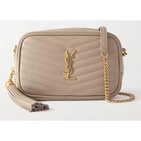 YVES SAINT LAURENT YSL MINI LOU CAMERA BAG IN DARK BEIGE - Picture 3 of 16